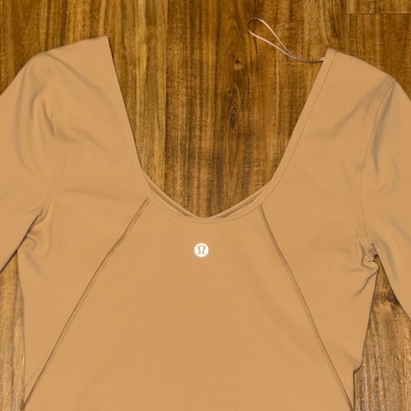 Lululemon women 0 xs top shirt align long sleeve seamless weightless tan workout - Picture 6 of 8